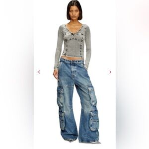 Diesel Women's Blue Cargo Jeans